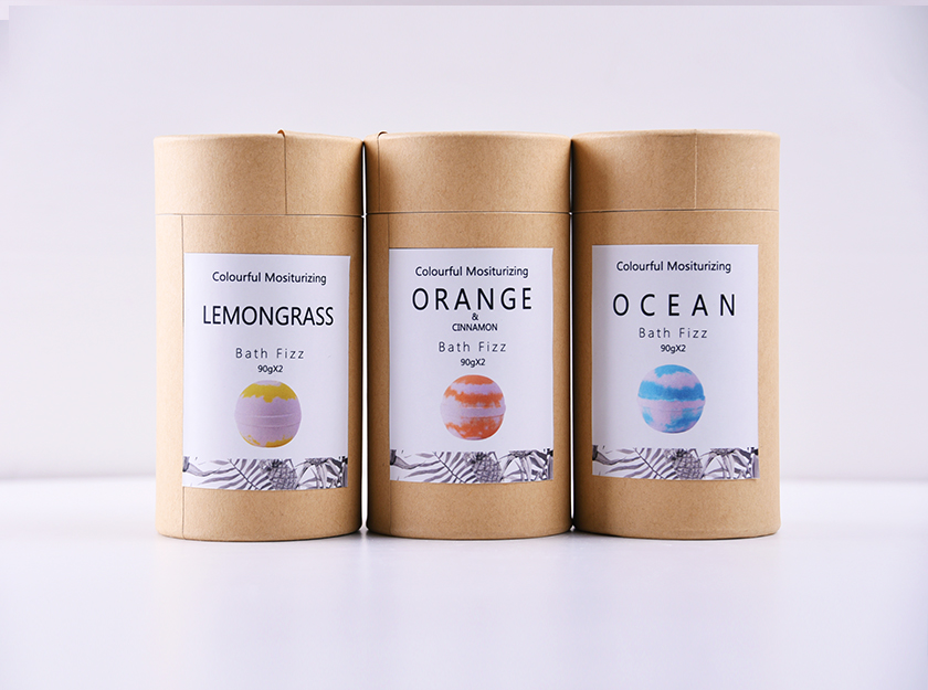 Colourful Bath Bomb Kraft Paper Tub